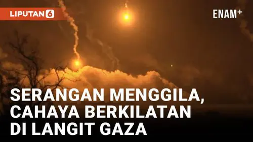 Video: Cahaya Kilatan di Langit Mewarnai Operasi Israel di Kota Gaza