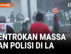Konfrontasi Polisi dan Massa di Luar Pusat Tahanan di LA
